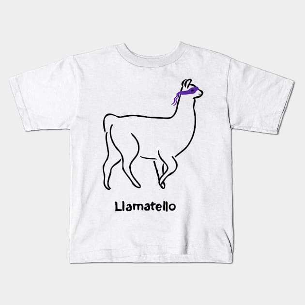Llamatello Kids T-Shirt by theduckportal